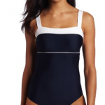 Nautica Women's Classic Solids One Piece Swimsuit with Shoulder Support